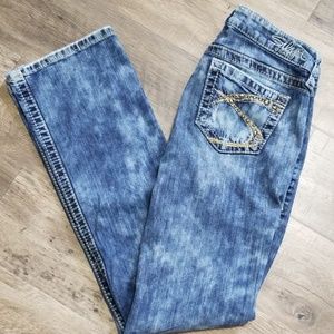 Silver Straight Leg Jeans